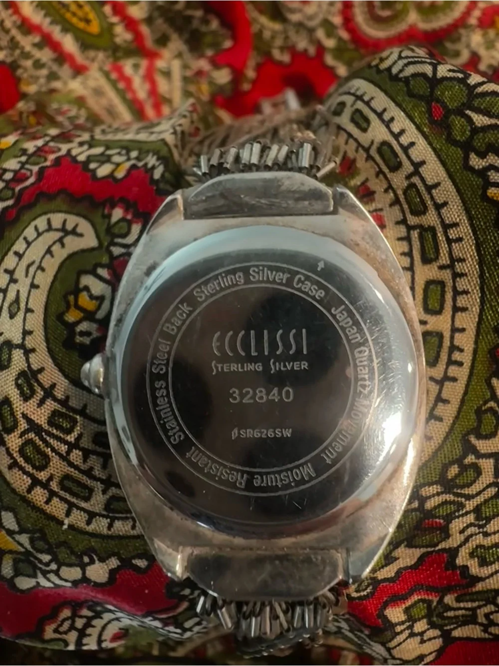 Vintage Sterling Silver Eclissi Silver Oval Watch 32840